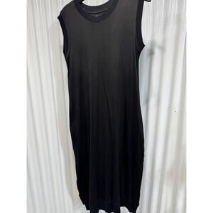 Planet Lauren G Black 2 Piece Dress Ruched Sleeveless Cotton Coverup One Size